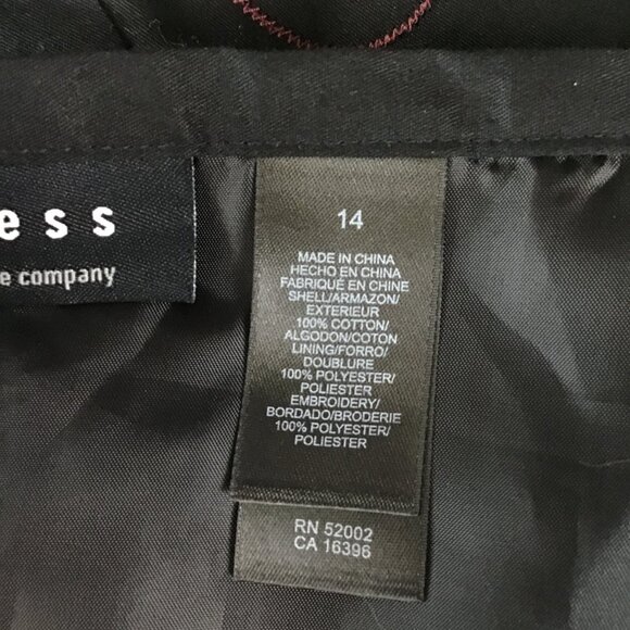 Axcess by Liz Claiborne Black Embroidered Skirt Sz 14 - Picture 10 of 10